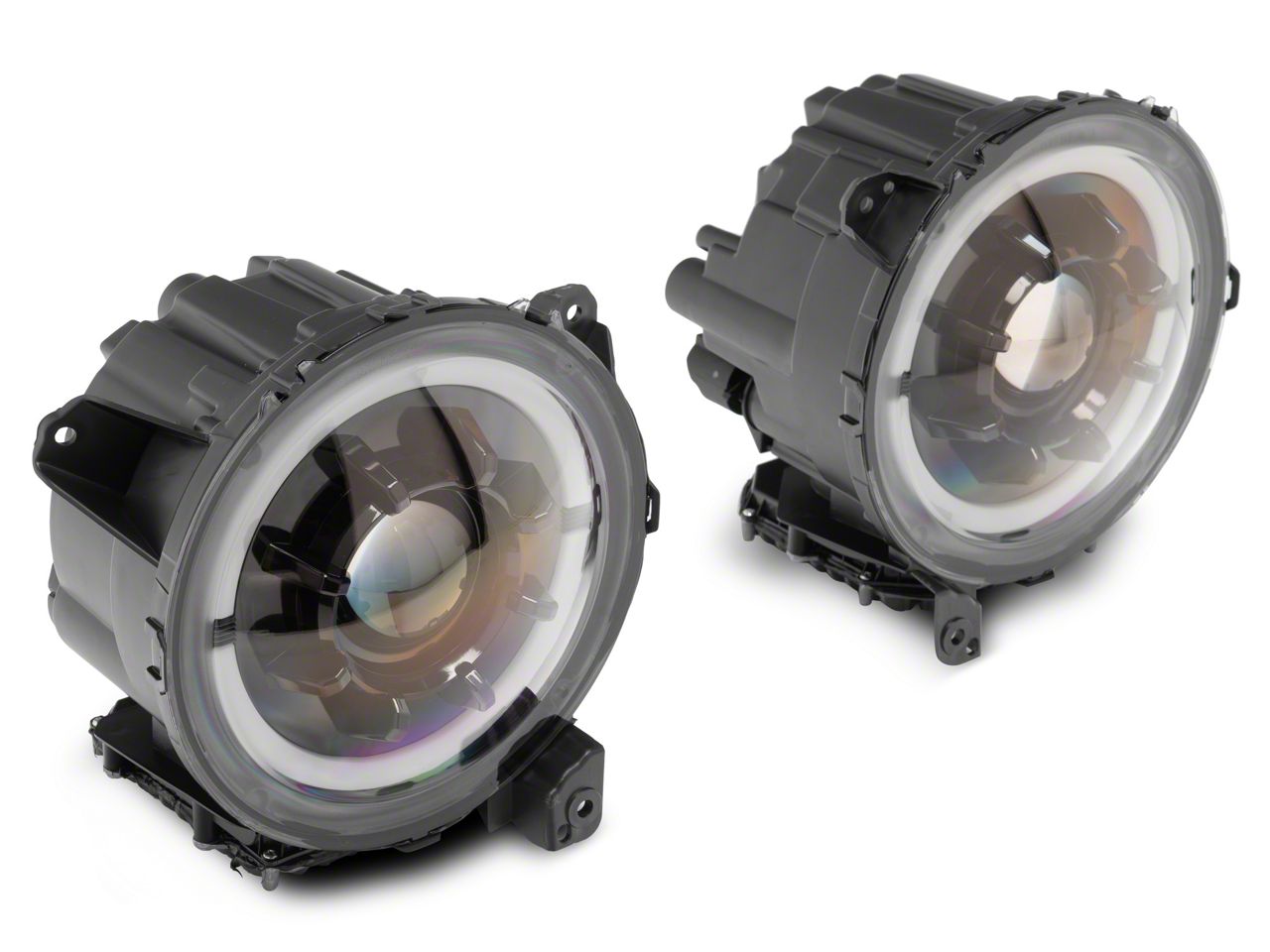 MP Concepts Jeep Wrangler Apollo LED Headlights; Black Housing