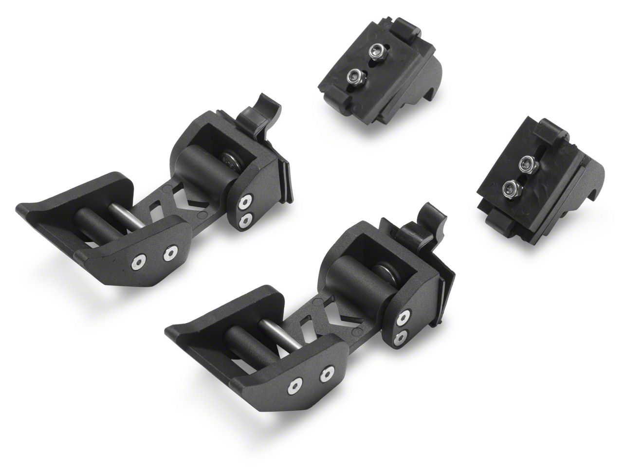 Jeep Wrangler Aluminum Hood Latch Kit; Black (07-26 Jeep Wrangler