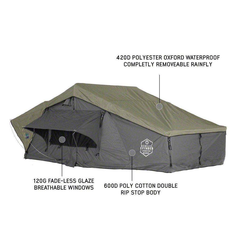 【Jeep Garage ①】Brand社　ドイツ幕　鉄骨　コットンテント Overland Vehicle Systems Universal XT Nomadic 4 Extended Roof Top