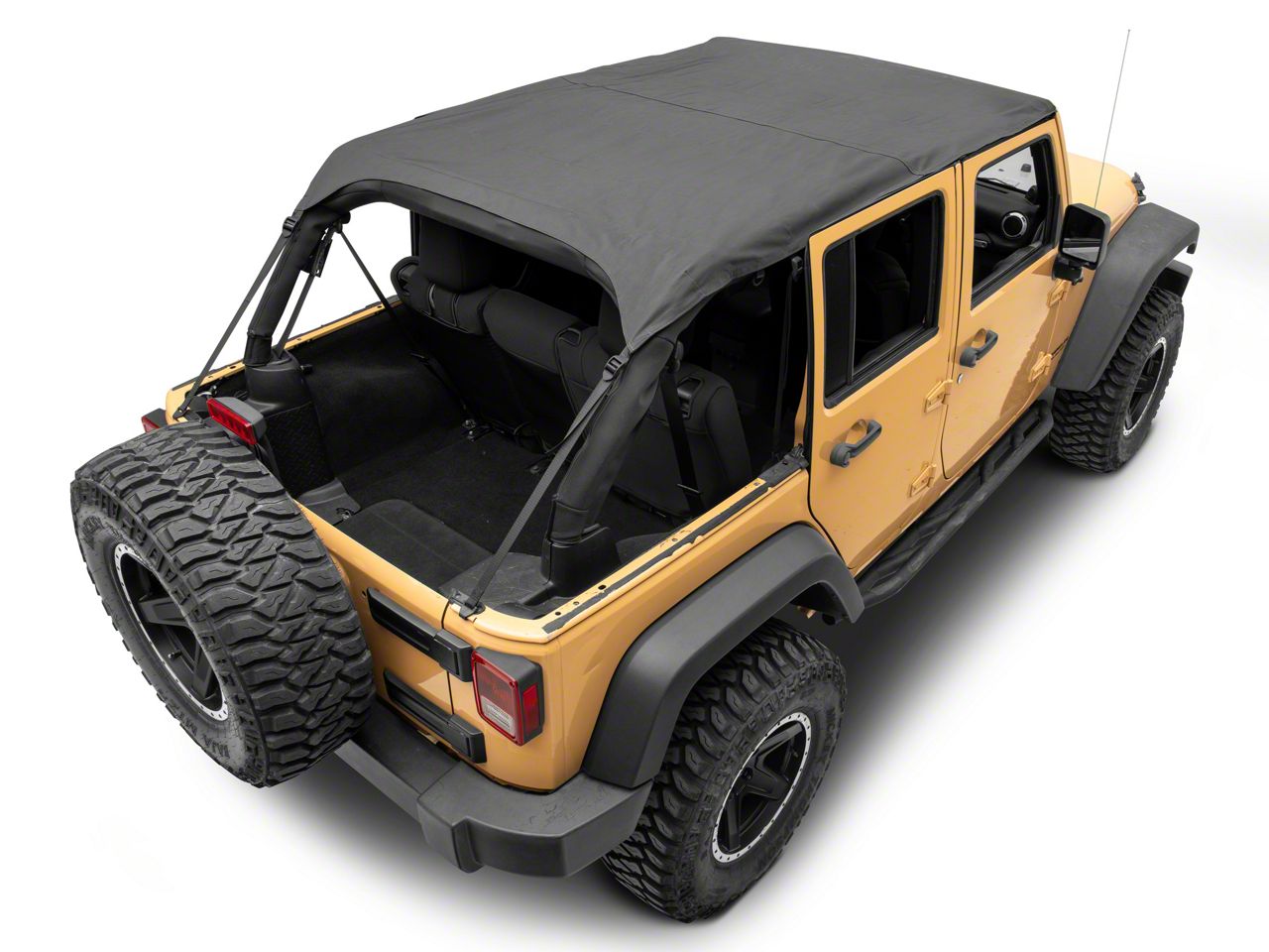 RedRock Jeep Wrangler Extended Bikini Top; Black Diamond J181977