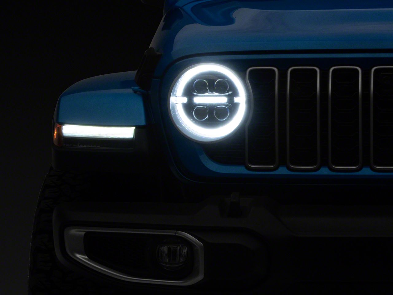 AlphaRex Jeep Wrangler NOVA-Series LED Projector Headlights; Black