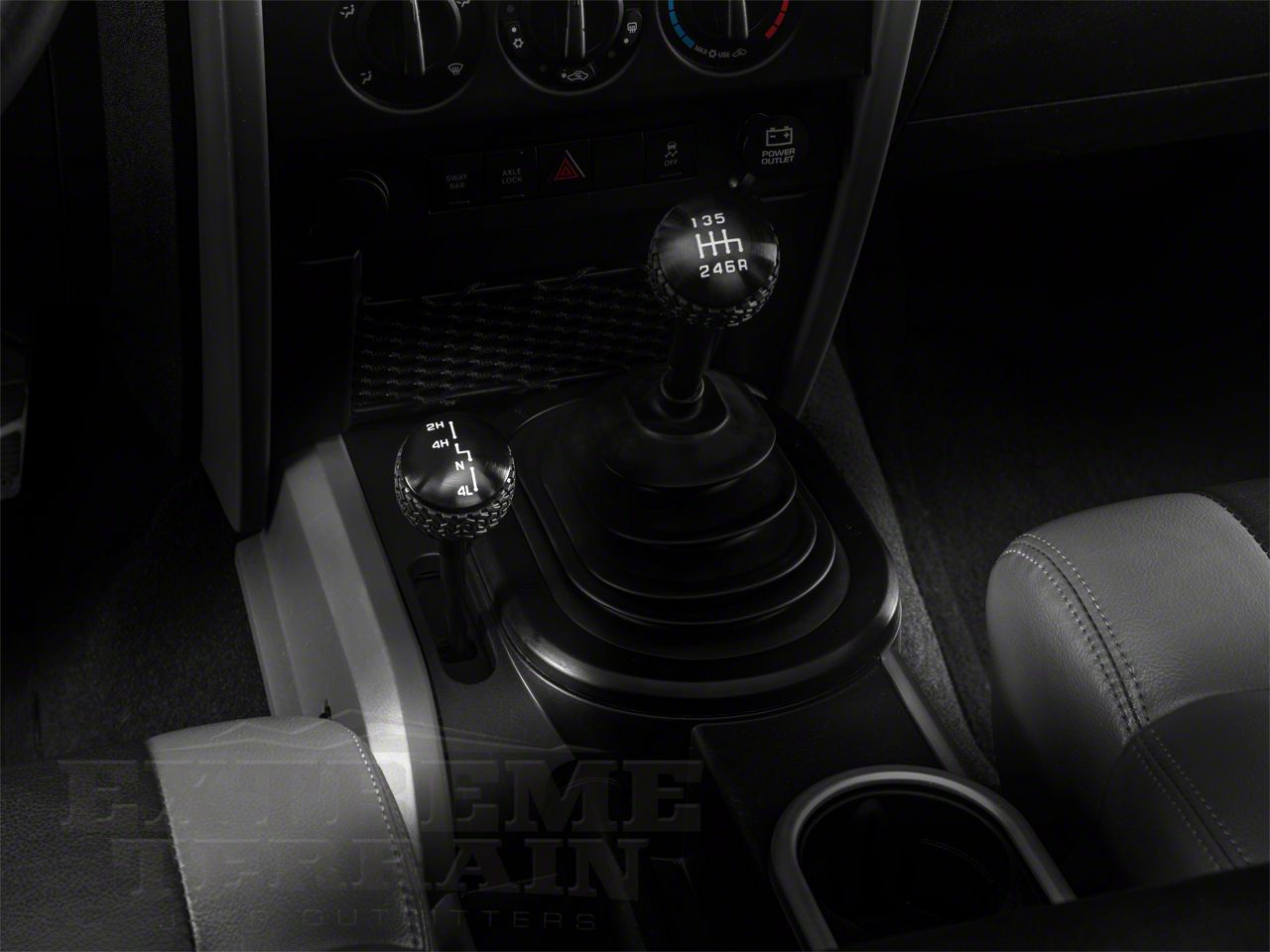 DV8 Offroad Jeep Wrangler 4WD Shifter Knob; Black D-JP