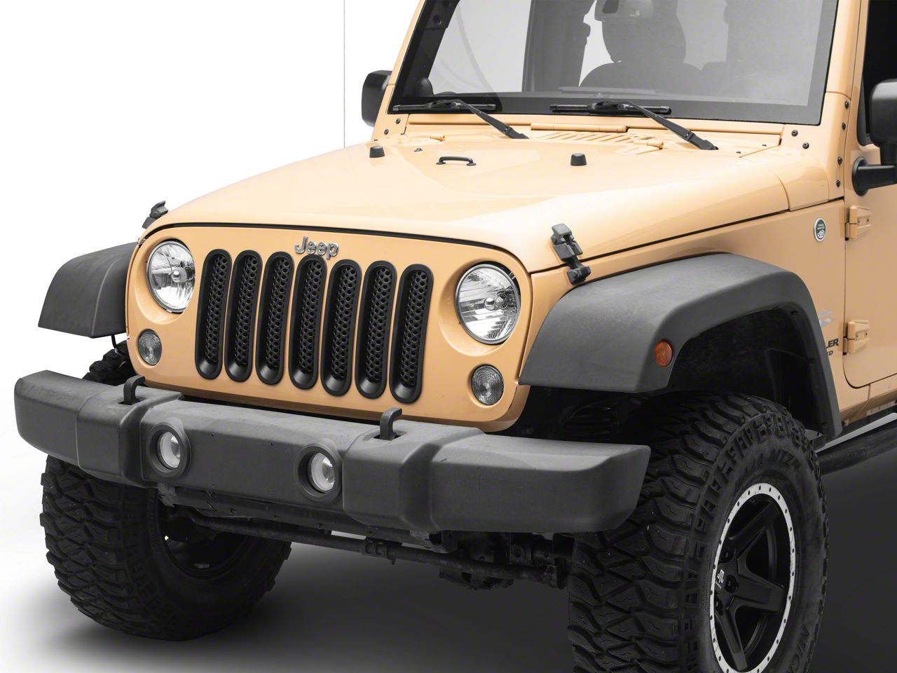 上品スタイル Jeep RedRock Wrangler Black Matte Inserts; Grille Mesh アイドル