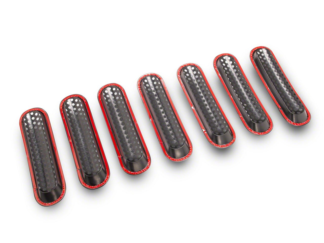 RedRock Jeep Wrangler Mesh Grille Inserts; Matte Black