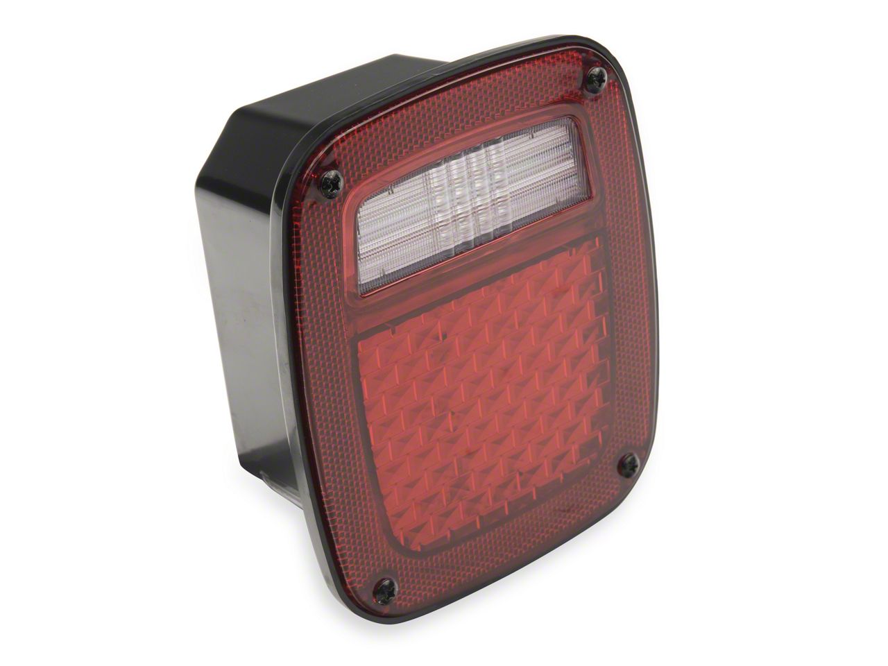 Jeep Wrangler LED Tail Lights; Black Housing; Red Clear Lens