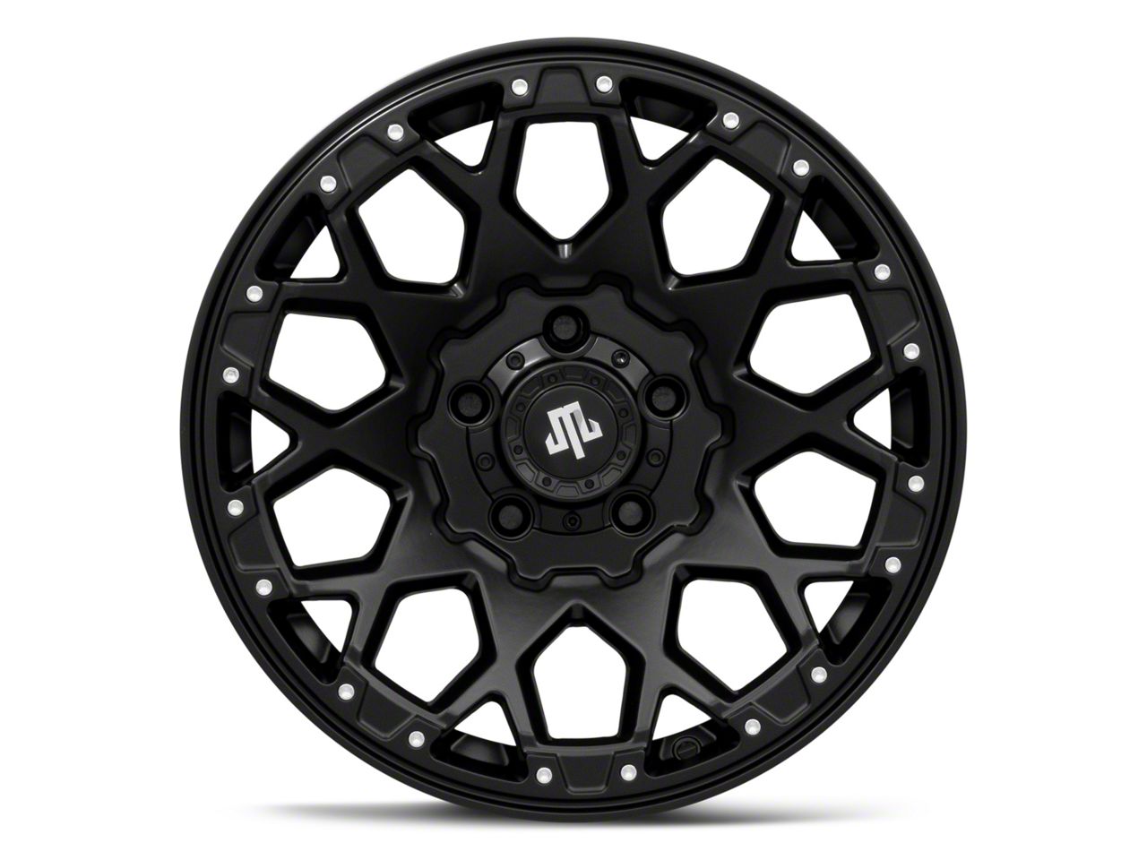 ＊RIM.ARK JK like v neck SH Mammoth Jeep Wrangler Vex Satin Black Machined Wheel; 17x9; -6mm