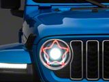 Star Style RGB LED Headlights with Amber Turn Signals; Black Housing; Clear Lens (18-26 Jeep Wrangler JL w/ Factory Halogen Headlights)