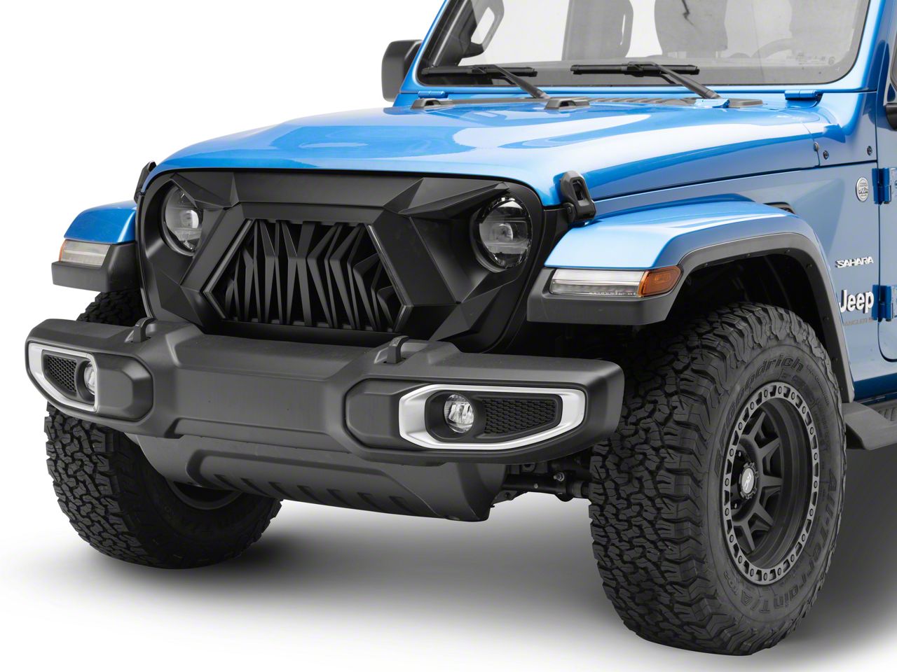 Jeep Wrangler G1 Angry Series Grille with Turn Signals; Matte