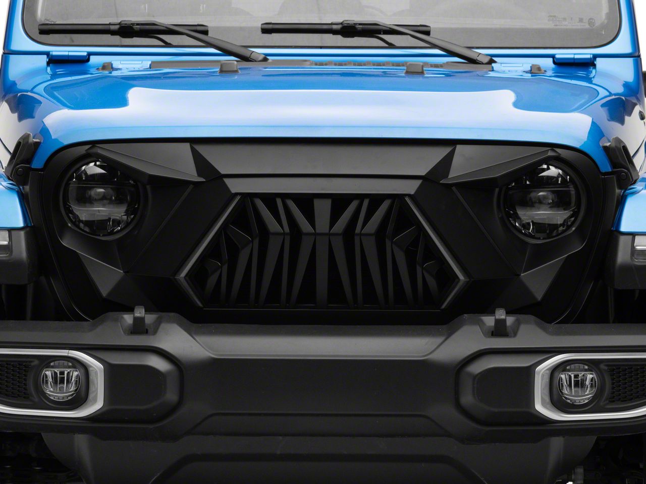 Jeep Wrangler JL グリル Jeep Wrangler G1 Angry Series Grille with Turn Signals; Matte