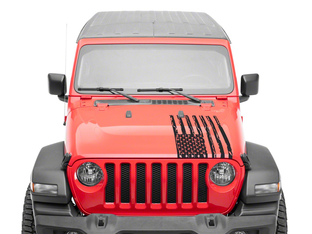 American Flag Sun Visor Warning Label Decal For 2018-2023 Jeep Wrangler JL 5 thumbnail image