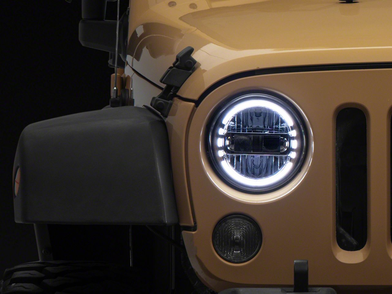 Jeep Wrangler Envision Series LED Halo Headlights; Chrome Housing