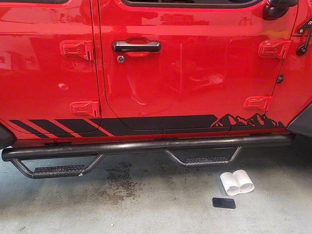 Jeep Wrangler Mountain Stripes; Matte Black (18-26 Jeep Wrangler