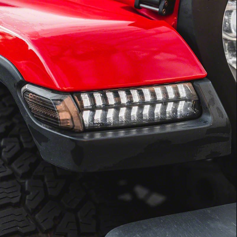 Jeep Wrangler LED Turn Signal and Park Lights; Smoked (18-26 Jeep