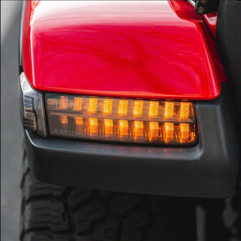 Jeep Wrangler LED Turn Signal and Park Lights; Smoked (18-26 Jeep