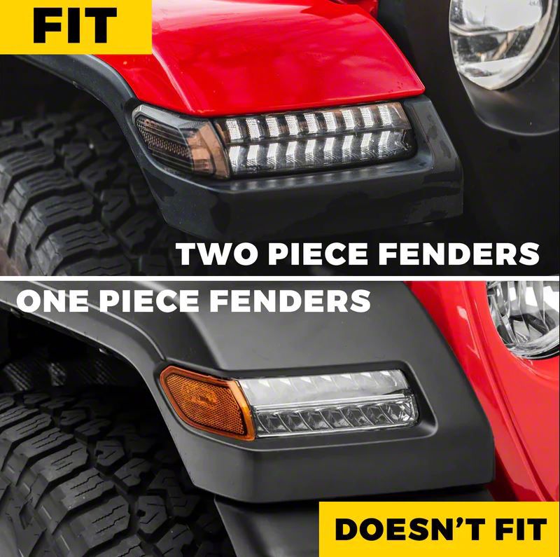 Jeep Wrangler LED Turn Signal and Park Lights; Smoked (18-26 Jeep