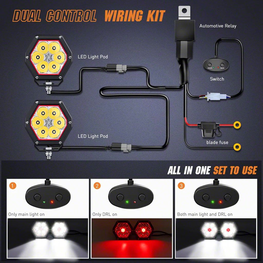 Jeep Renegade 4-Inch Hexagon LED Pod Lights; Spot Beam (Universal; Some  Adaptation May Be Required) - Free Shipping