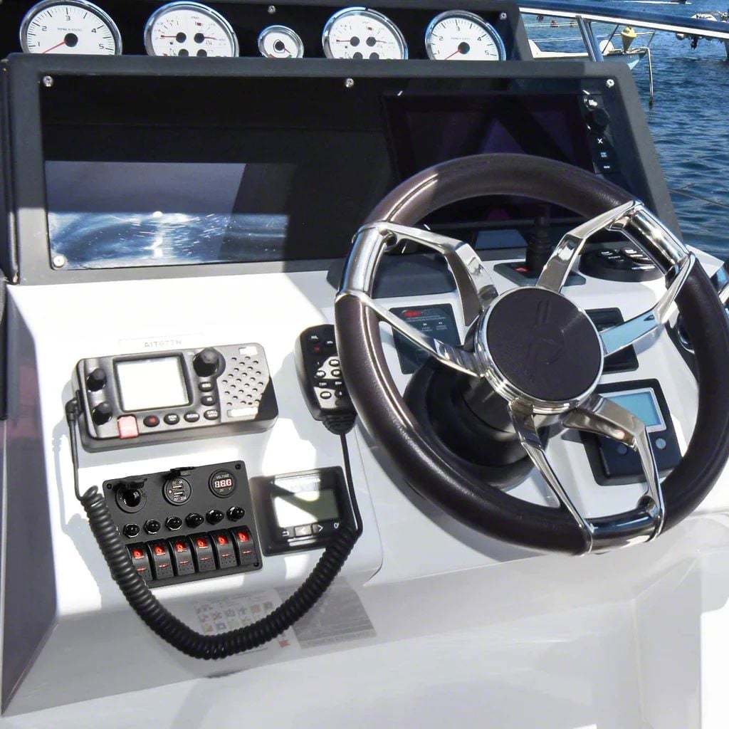 Titan 6-Gang Toggle Rocker Switch Panel with Digital Voltmeter and