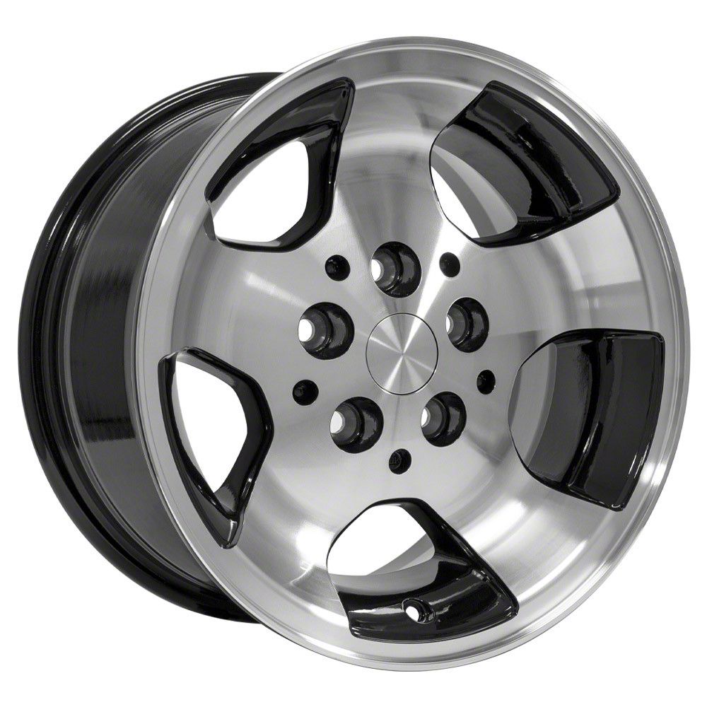 アルミホイール　4本　15inch 7JJ 5穴　TJラングラー Jeep Wrangler JP08 Gloss Black Machined Wheel; 15x8; 25.4mm Offset
