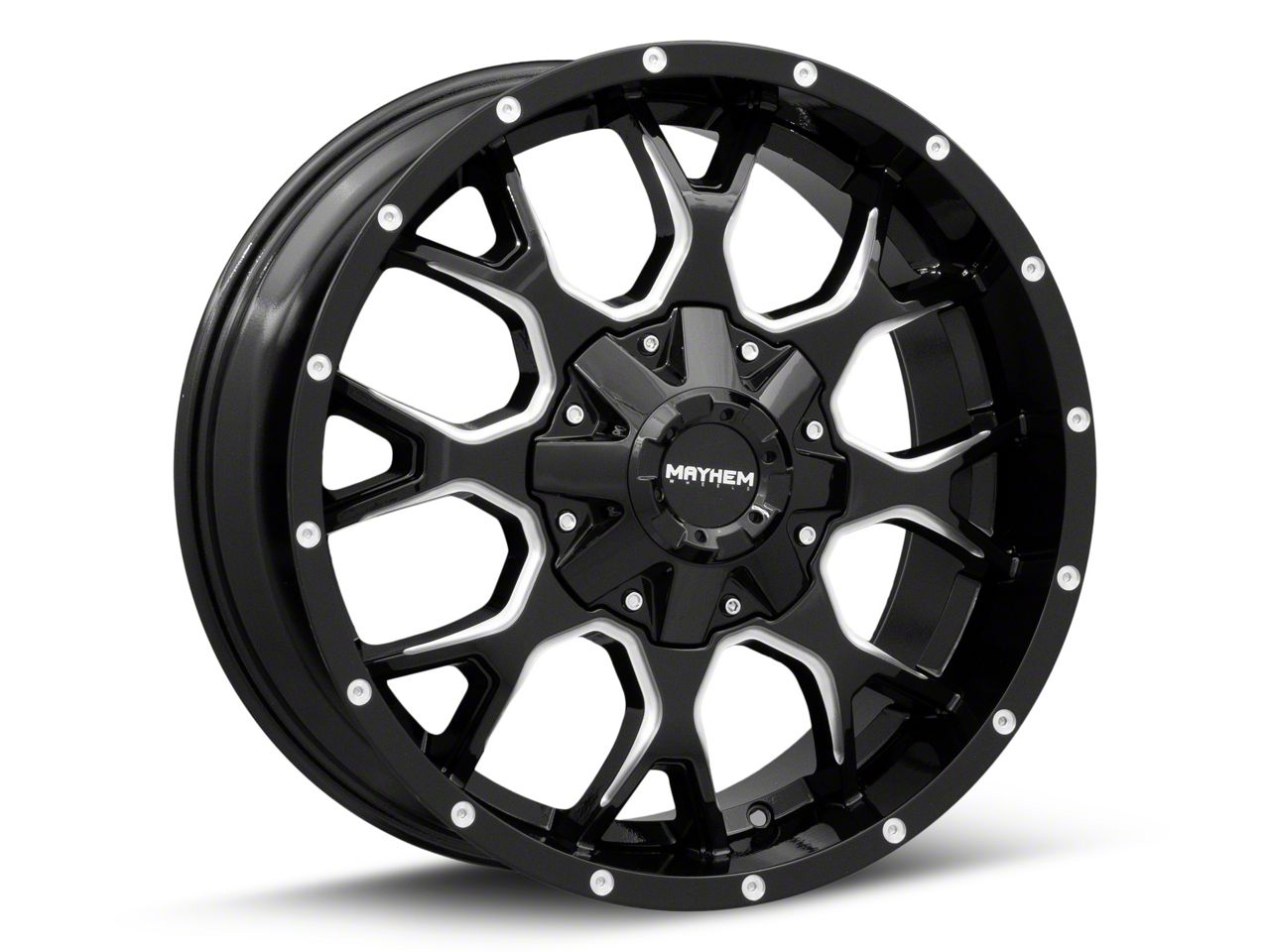 Mayhem Wheels Jeep Wrangler Warrior Gloss Black Milled Wheel; 20x9