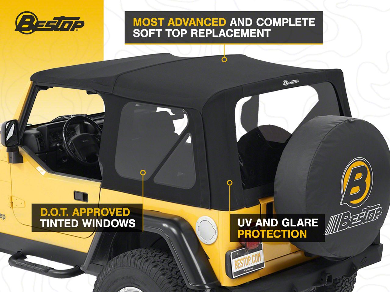 Bestop Jeep Wrangler Supertop NX Soft Top; Black Twill 54721-17