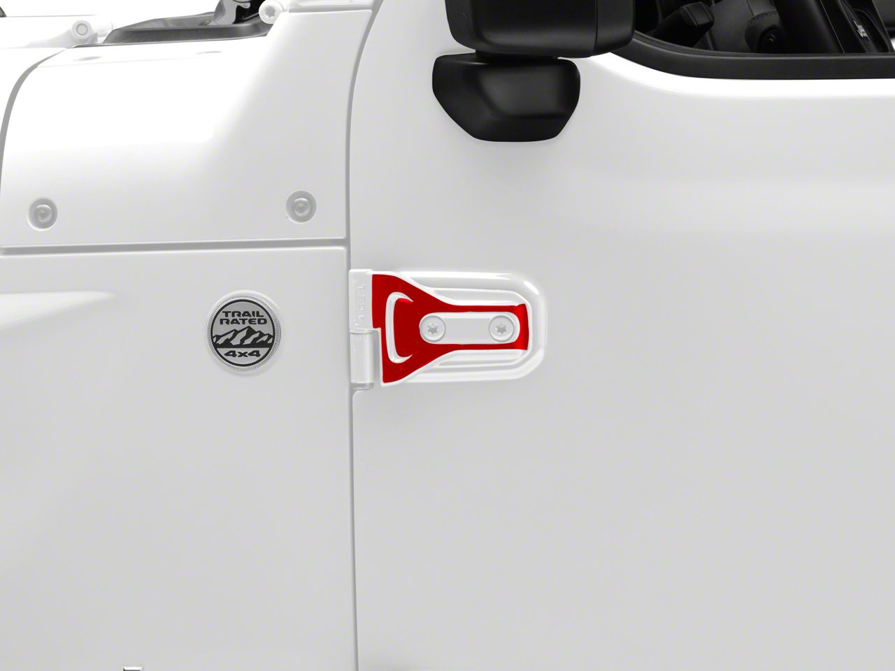 SEC10 Jeep Wrangler Hinge Accent Decal; Red J194096 (18-26 Jeep