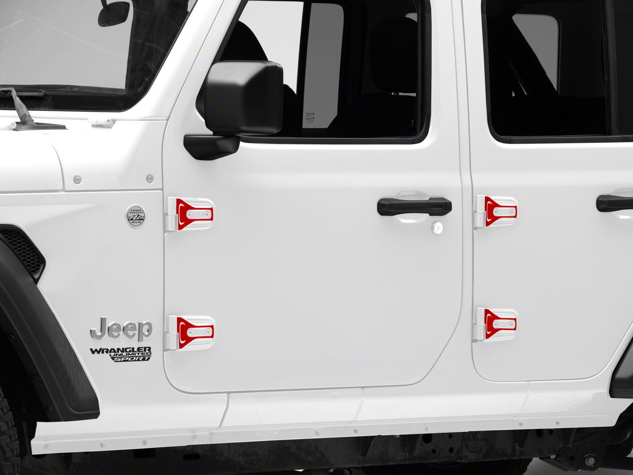 SEC10 Jeep Wrangler Hinge Accent Decal; Red J194096 (18-26 Jeep