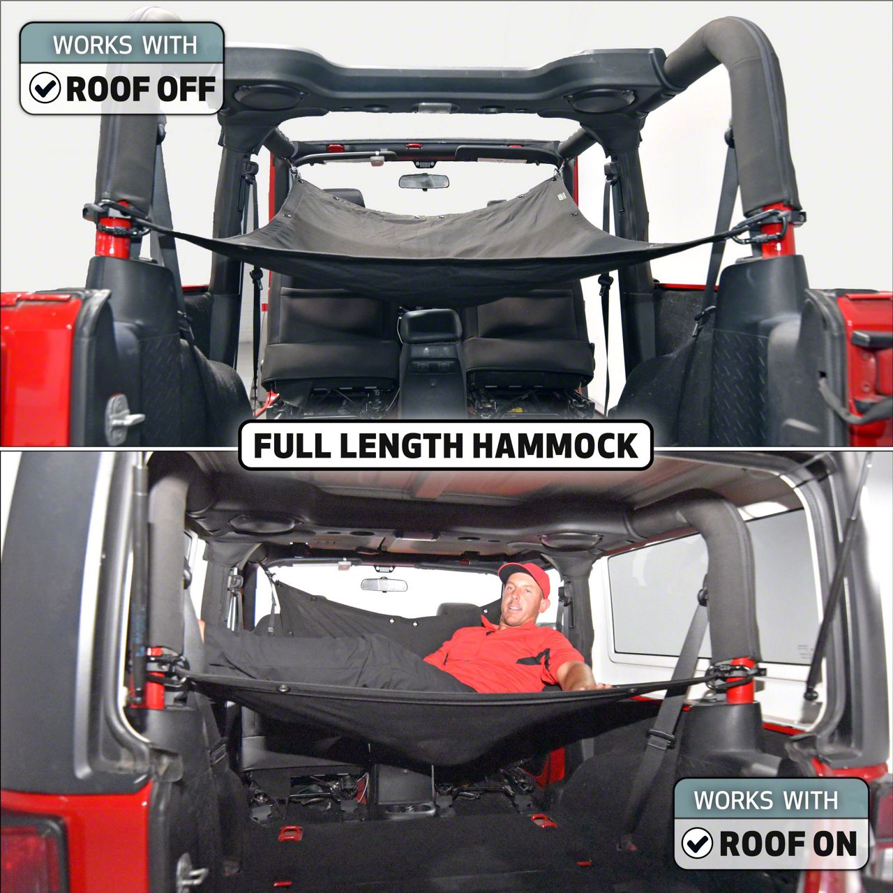 JKloud Jeep Wrangler Hammock Sunshade; Vantablack 4016 (07-18 Jeep