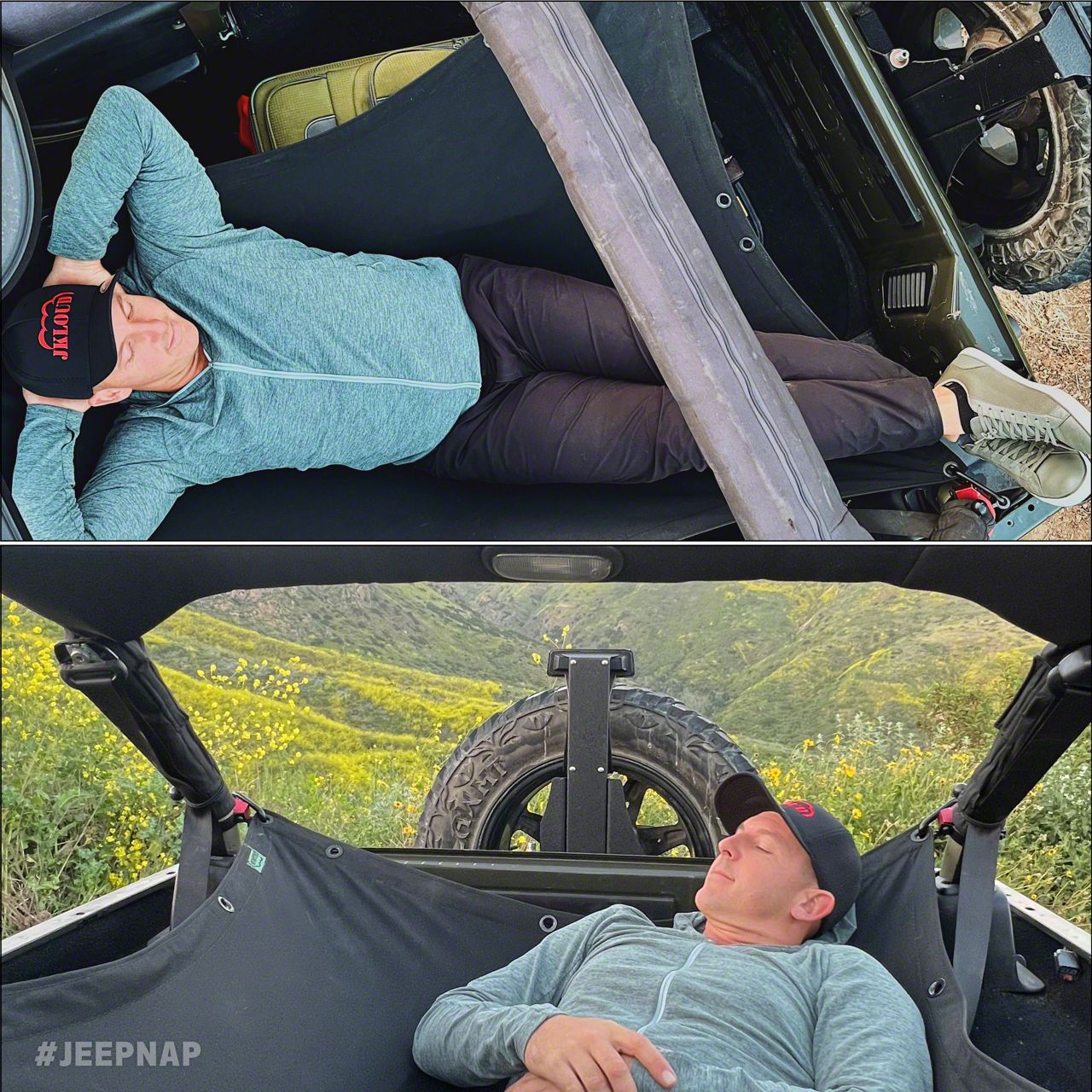 JKloud Jeep Wrangler Hammock Sunshade; Vantablack 4009 (07-18 Jeep