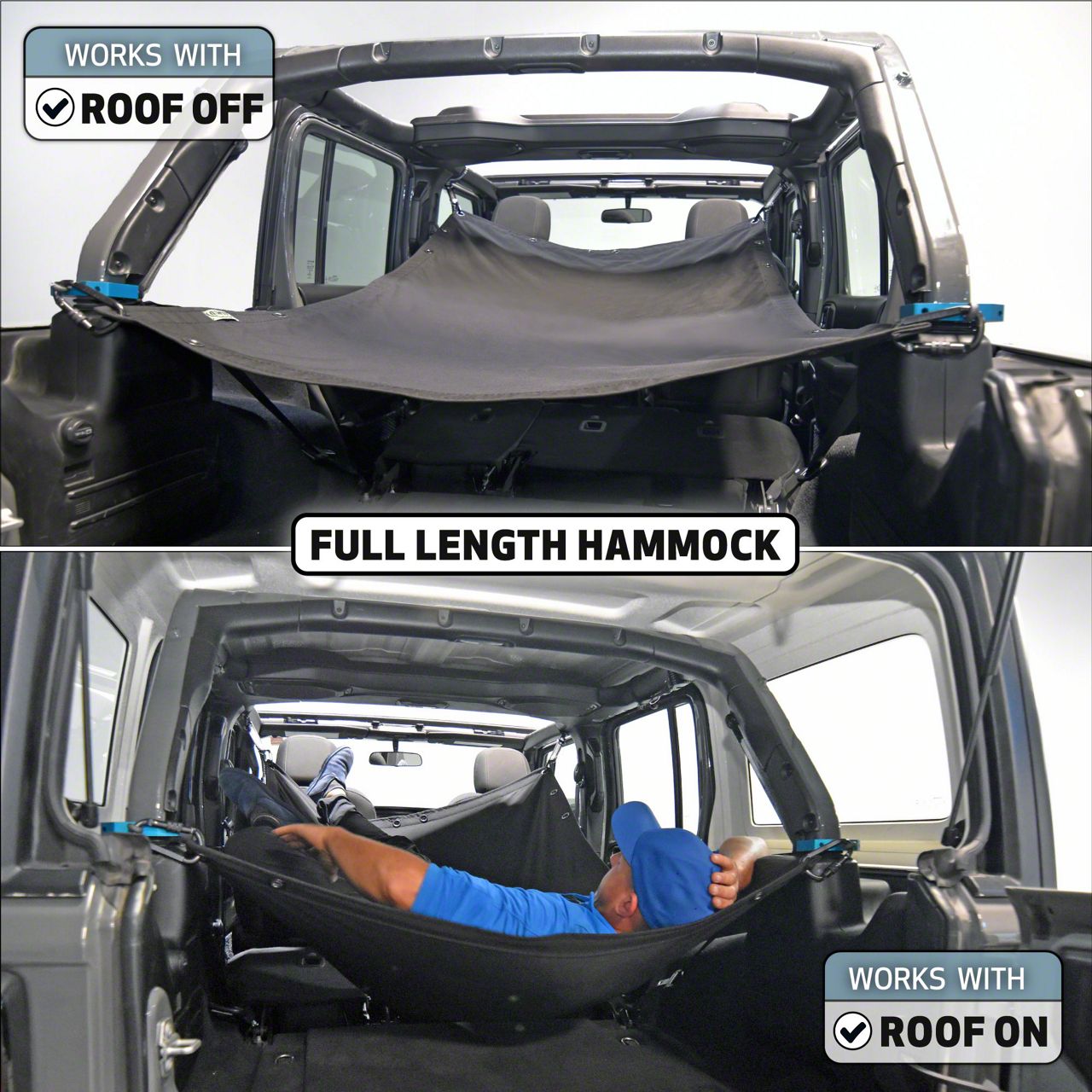 JKloud Jeep Wrangler Hammock Sunshade; Vantablack 4605 (18