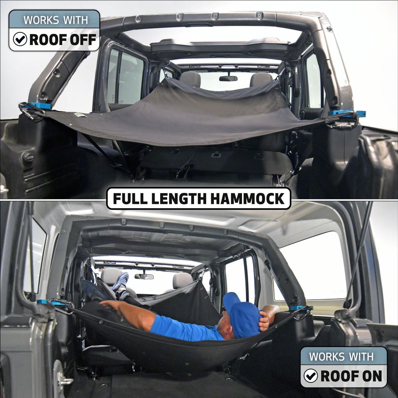 JKloud Jeep Wrangler Hammock Sunshade; Vantablack 4605 (18-26 Jeep