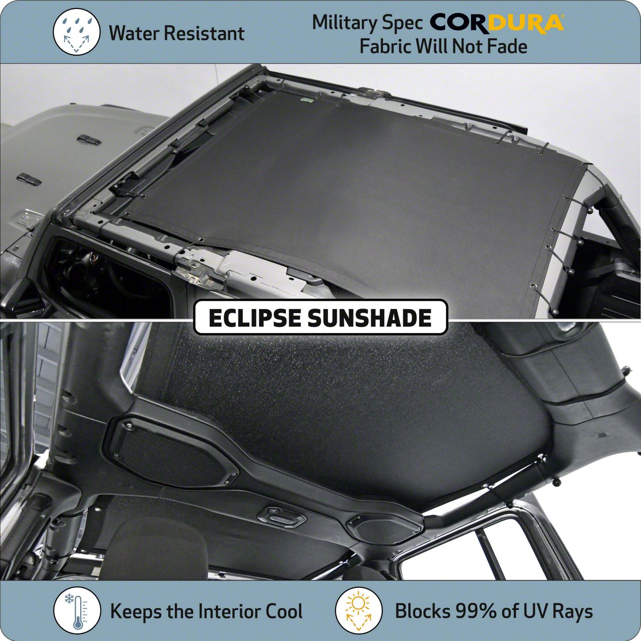 JKloud Jeep Wrangler Hammock Sunshade; Vantablack 4605 (18-26 Jeep
