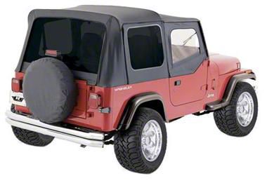 Rampage California Brief Soft Top For Jeep CJ | Black Vinyl Sun Top For 1976-1986 CJ7