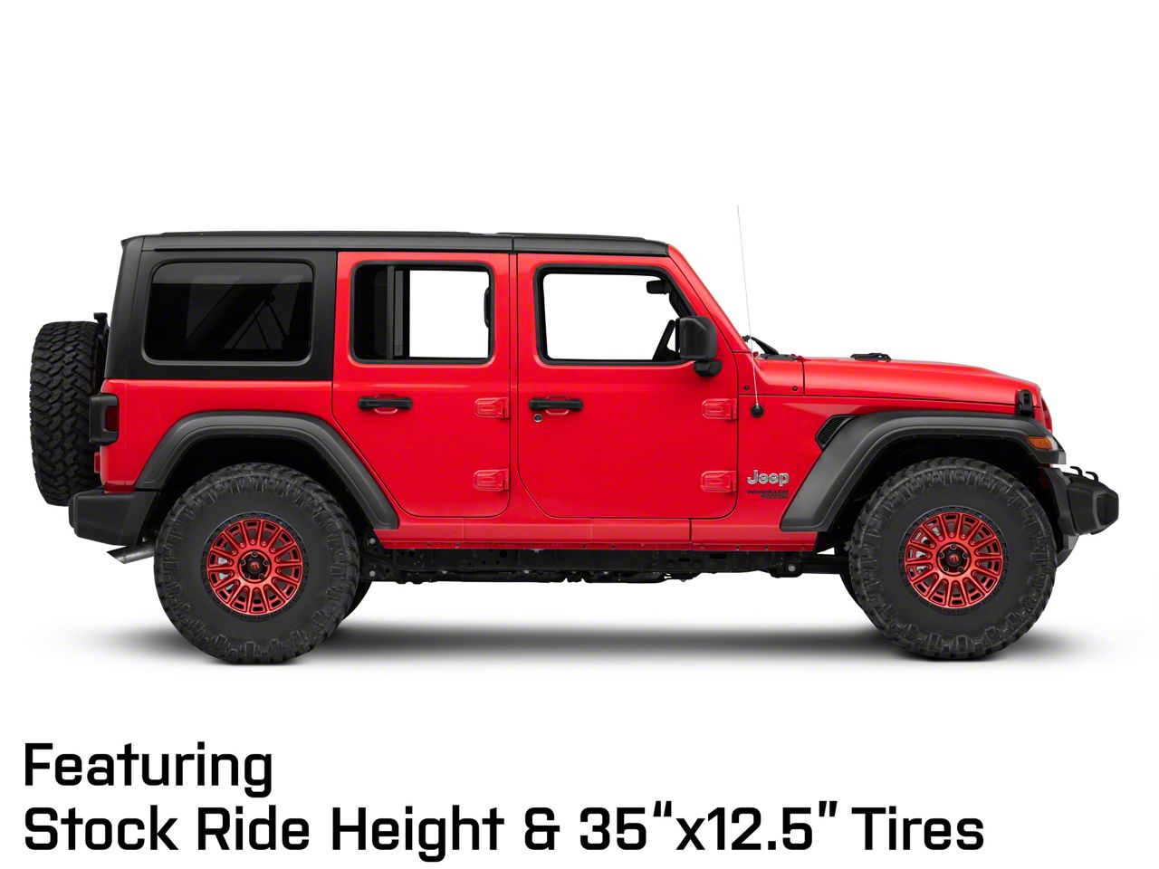 Fuel Wheels Jeep Wrangler Cycle Candy Red with Black Ring