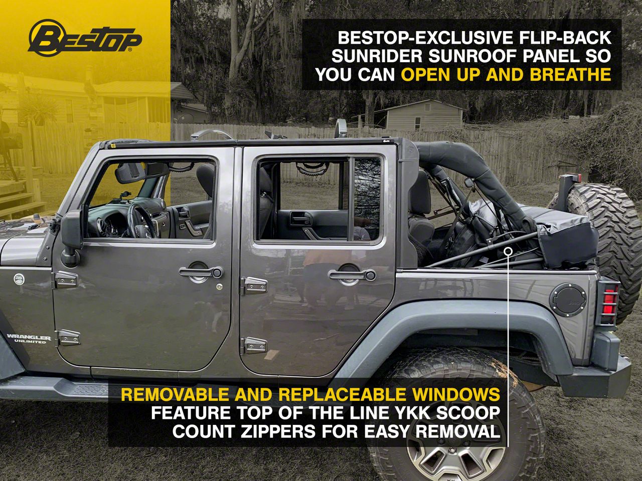 Bestop Jeep Wrangler Supertop NX Soft Top with Tinted Windows
