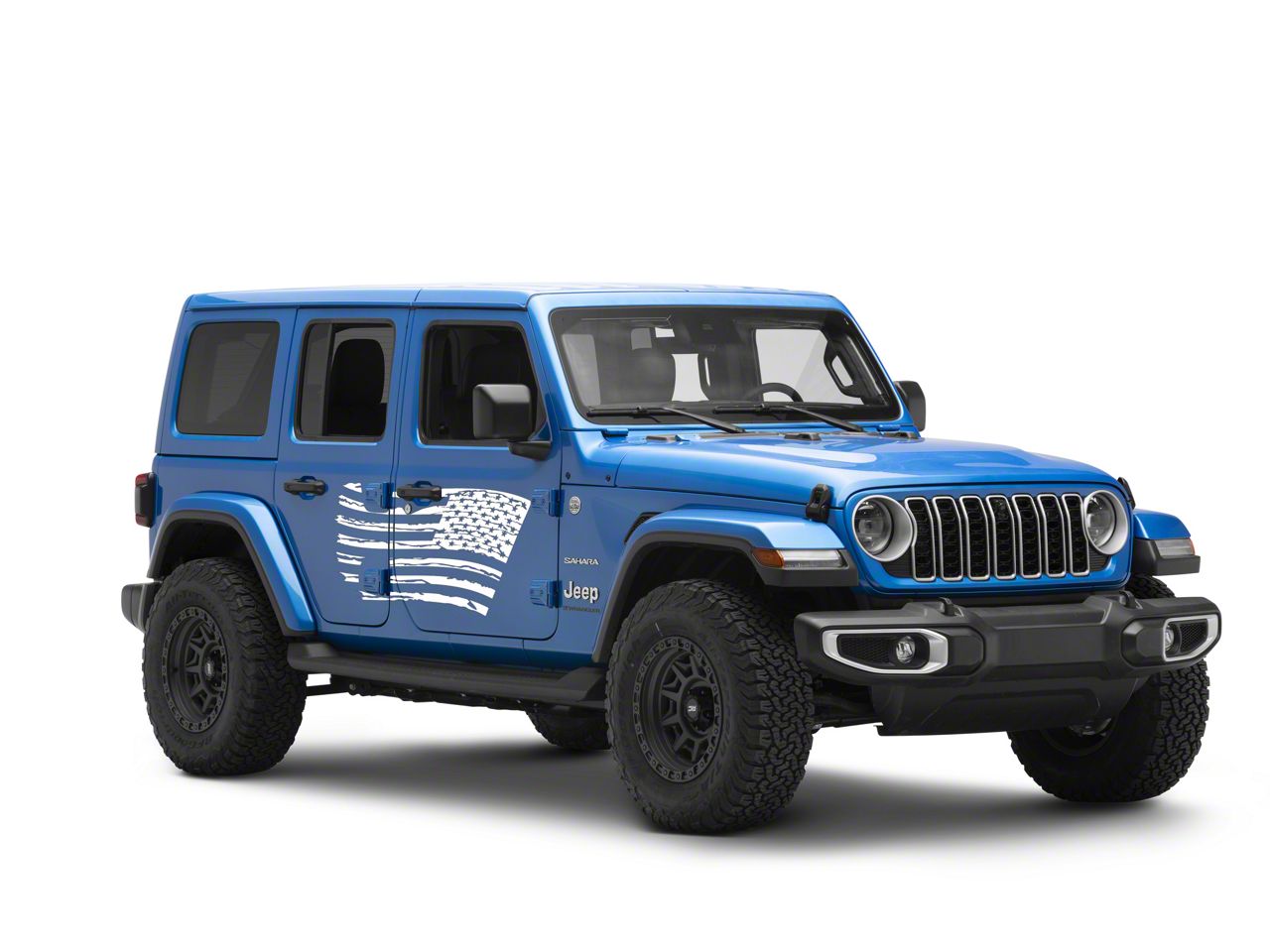 SEC10 Jeep Wrangler Side Flag Decal; White J210171 (07-26 Jeep