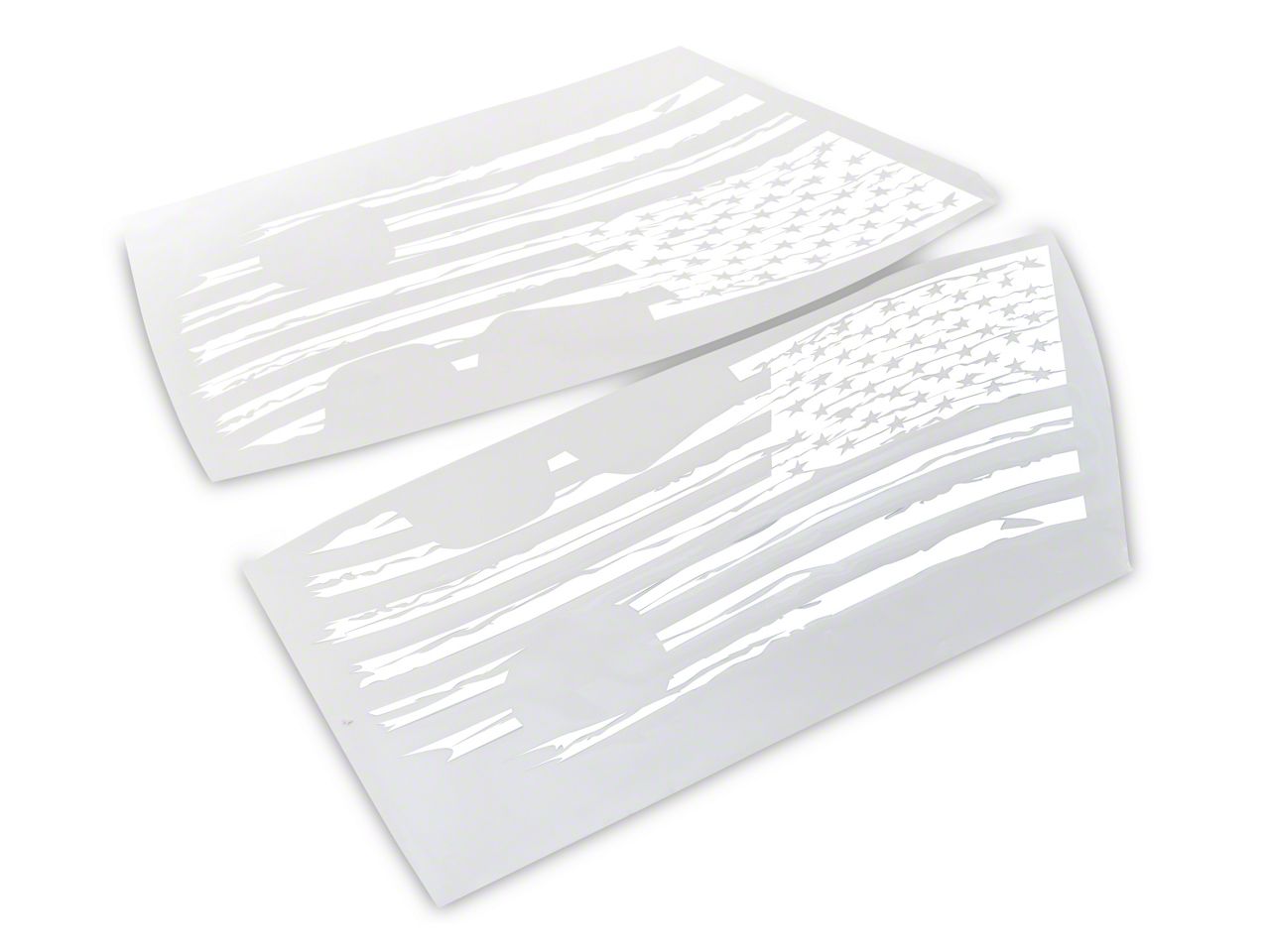 ❤︎K❤︎ SEC10 Jeep Wrangler Side Flag Decal; White J210171 (07-26 Jeep