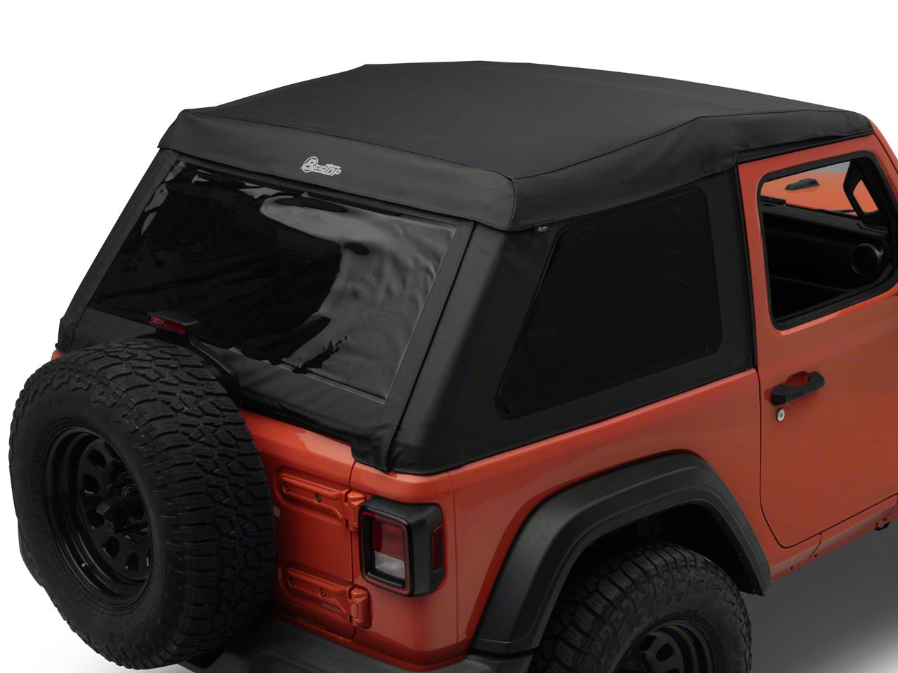 Bestop Jeep Wrangler Trektop Glide Slantback Soft Top; Black