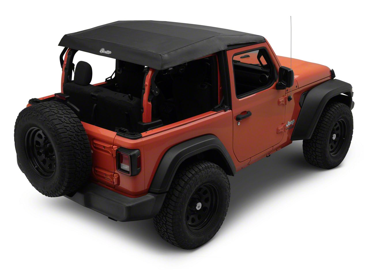 Bestop Jeep Wrangler Trektop Glide Slantback Soft Top; Black