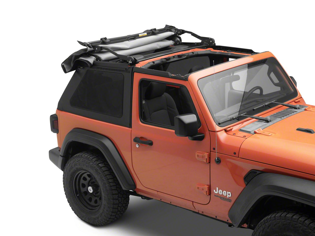 Bestop Jeep Wrangler Trektop Glide Slantback Soft Top; Black