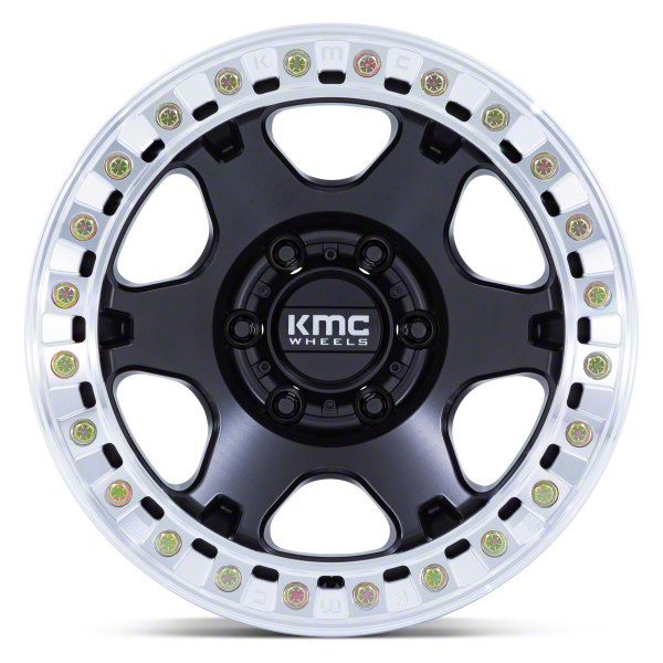 KMC Jeep Wrangler VI Beadlock Satin Black with Machined Ring Wheel