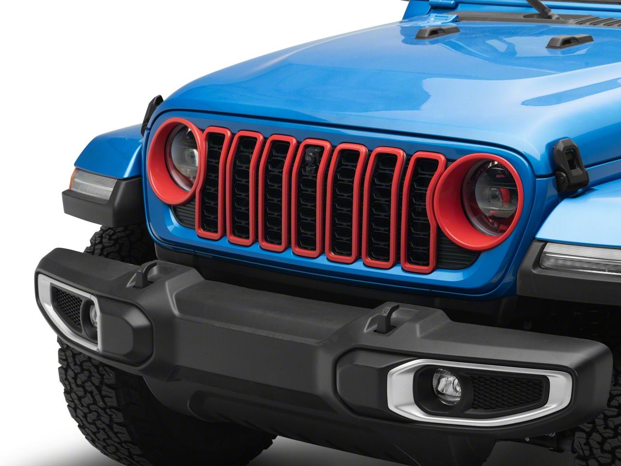 RedRock Jeep Wrangler Grille Inserts; Red J214343 (24-26 Jeep