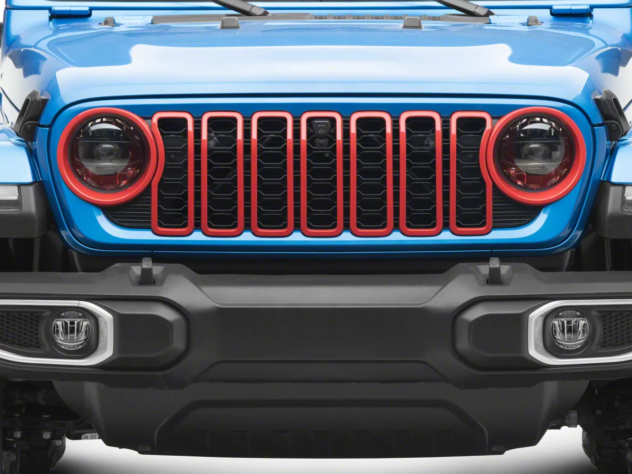 RedRock Jeep Wrangler Grille Inserts; Red J214343 (24-26 Jeep