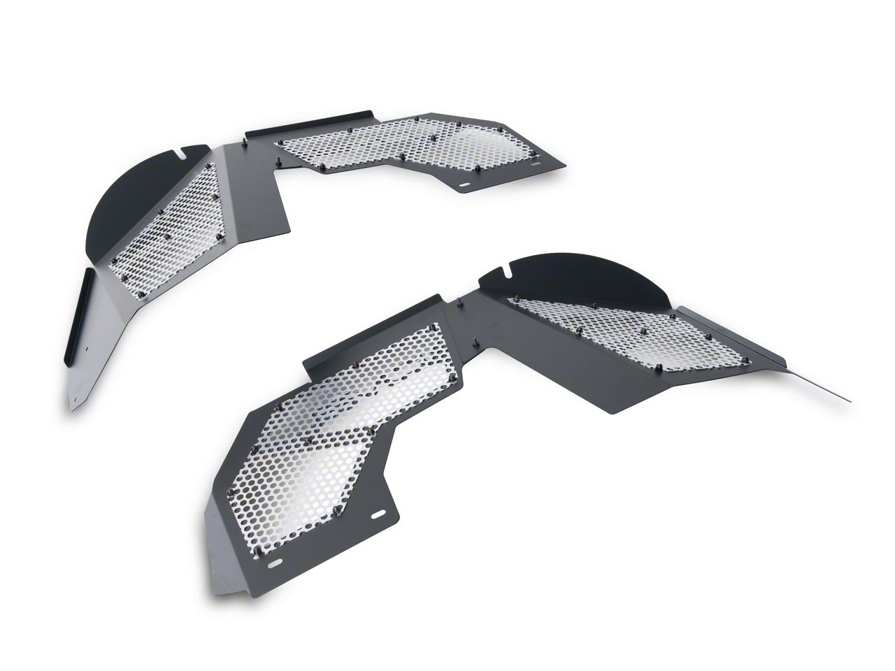 DV8 Offroad Jeep Wrangler Front Aluminum Inner Fenders; Black