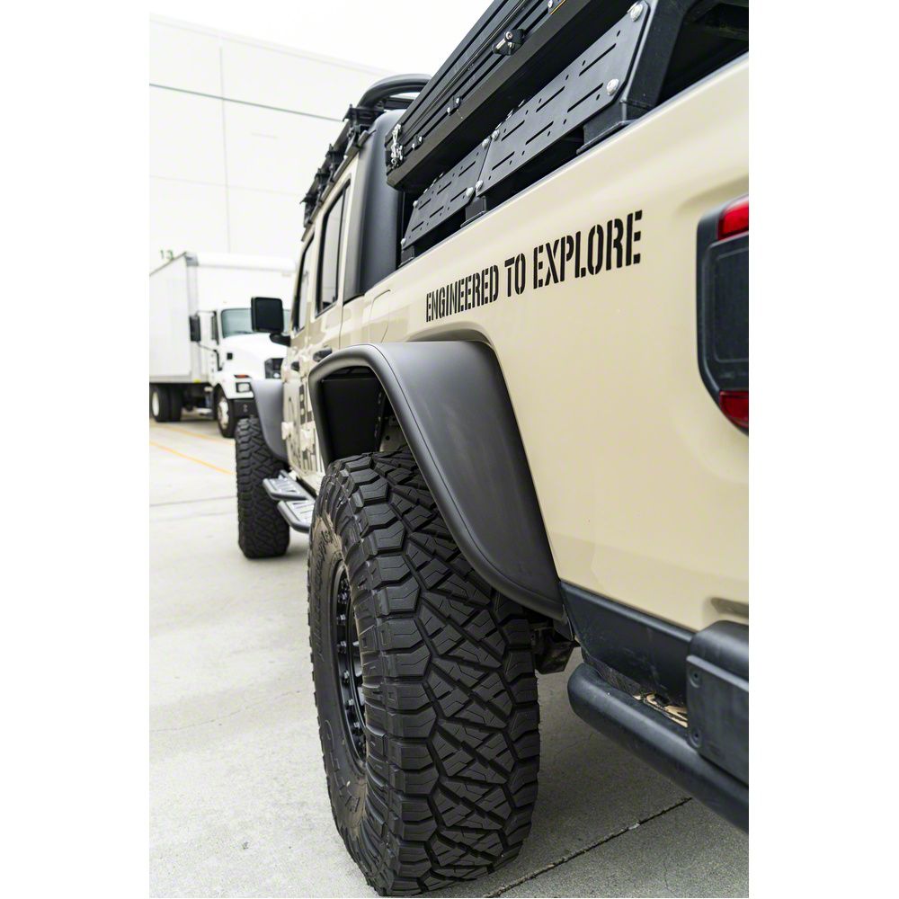 Smittybilt Powder Coated Steel Flat Fender Flares For 2019-2024 Jeep Wrangler JL – Set Of 4
