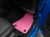 Factory Floorpan Fit Tire Tread/Scorched Earth Scene Front and Rear Floor Mats with JEEP Wave Insert; Pink (18-26 Jeep Wrangler JL 4-Door, Excluding 4xe)