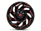 Fuel Wheels Reaction Gloss Black Milled with Red Tint Wheel; 20x9; 1mm Offset (76-86 Jeep CJ7)