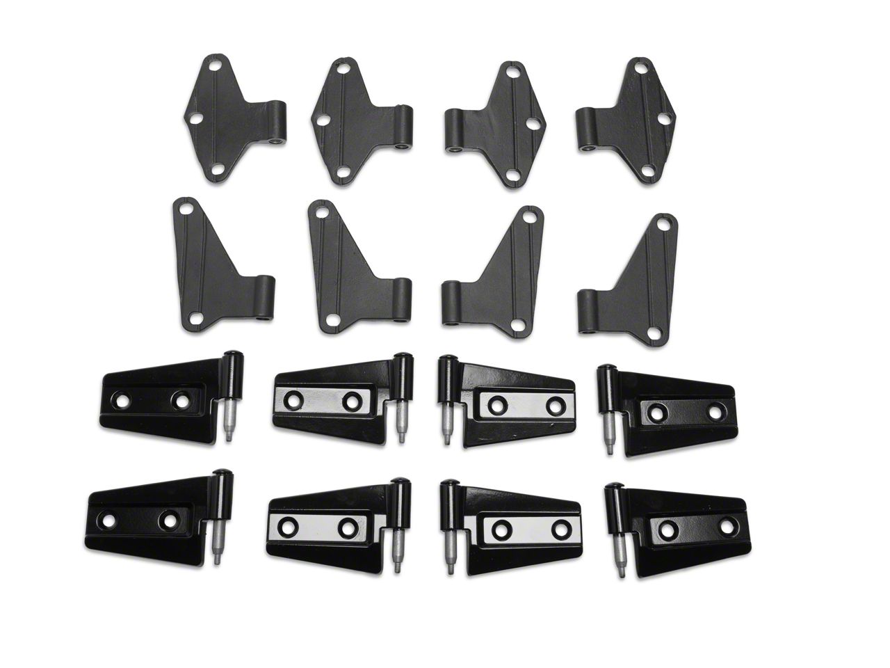 RedRock Jeep Wrangler Door Hinge Set; Textured Black J227157 (07