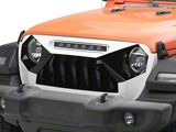 American Modified Demon Grille with LED Off-Road Lights; White and Black (18-26 Jeep Wrangler JL)