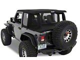 Bestop Half Top Soft Top Conversion Kit; Black Diamond (07-18 Jeep Wrangler JK 2-Door w/ Trektop Soft Top)