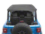 Bestop Header Extended Safari Cable Style Bikini Top; Black Diamond (24-26 Jeep Wrangler JL 4-Door w/ Soft Top Door Surrounds)